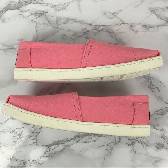 Toms Pink Bubble Gum Canvas Belmont Alpargata Slip On Shoes Youth 5 NWOB - Picture 5 of 8
